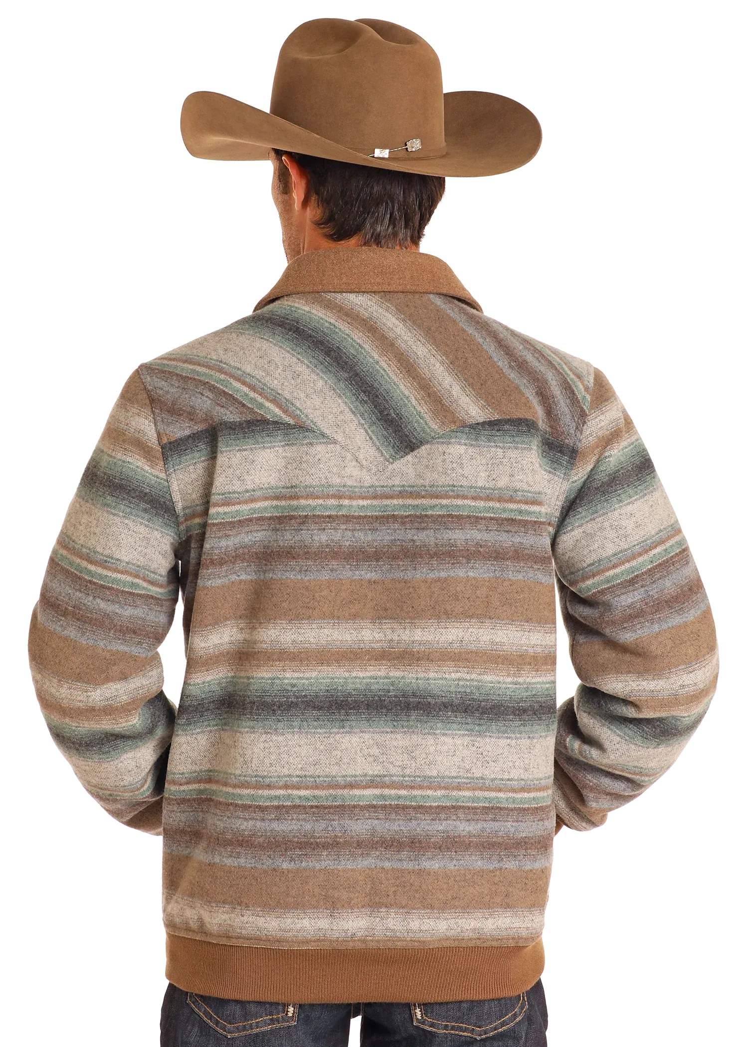 Powder River Serape Stripe Wool Bomber-DM92C04073