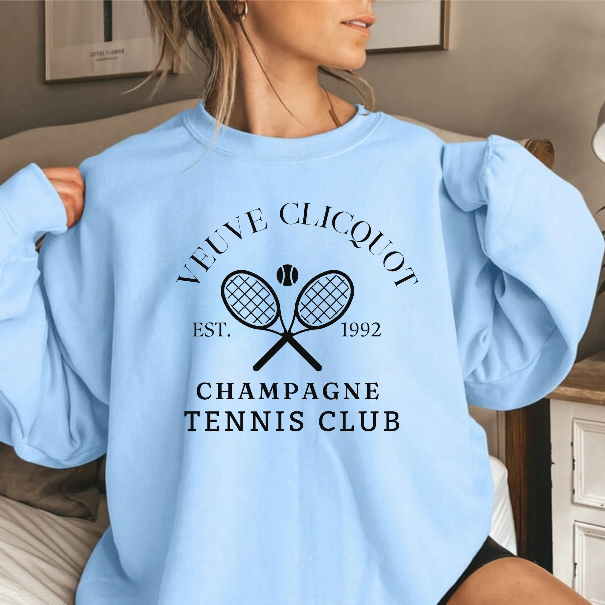 Preppy Veuve Clicquot Champagne Tennis Club Sweatshirt