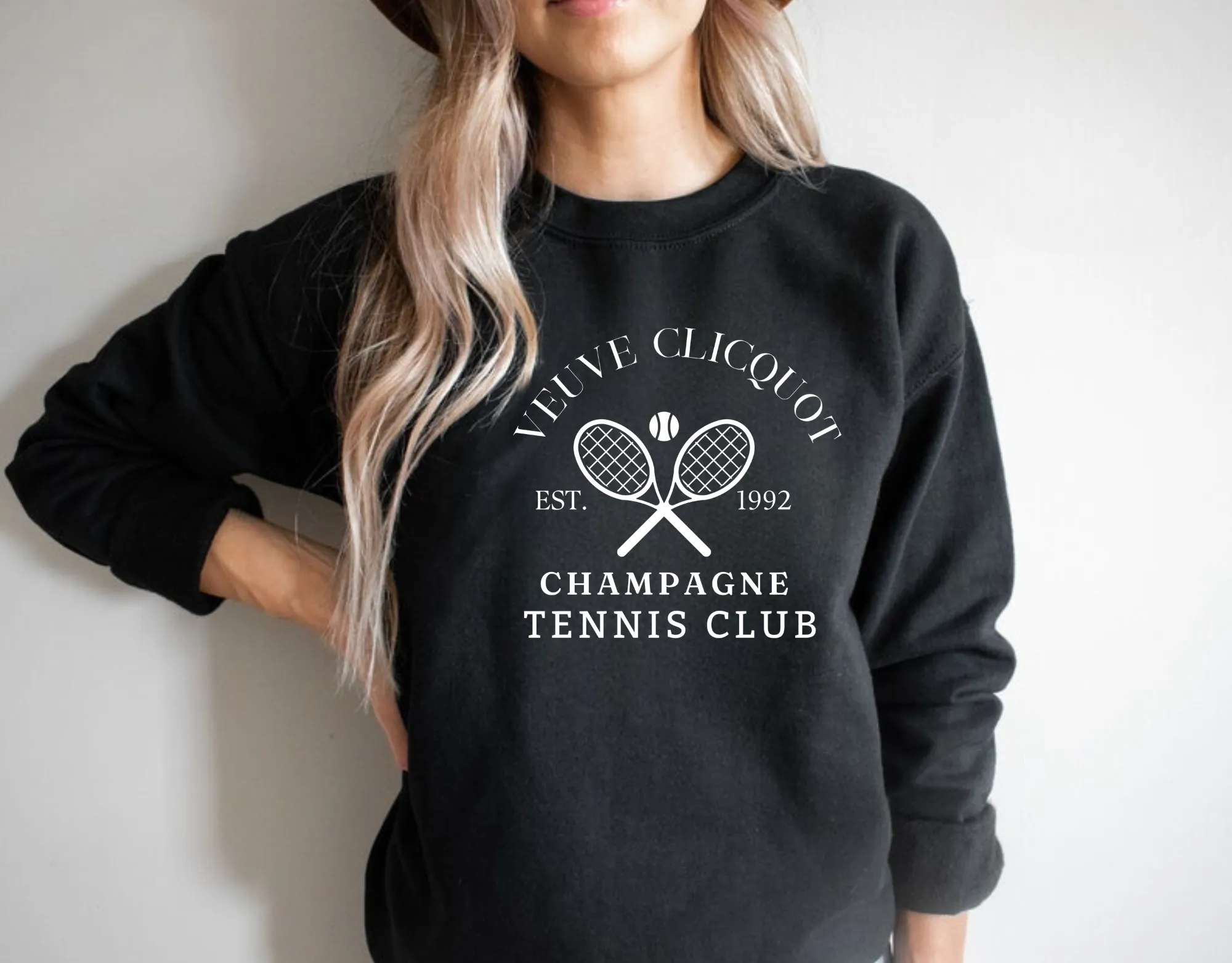 Preppy Veuve Clicquot Champagne Tennis Club Sweatshirt