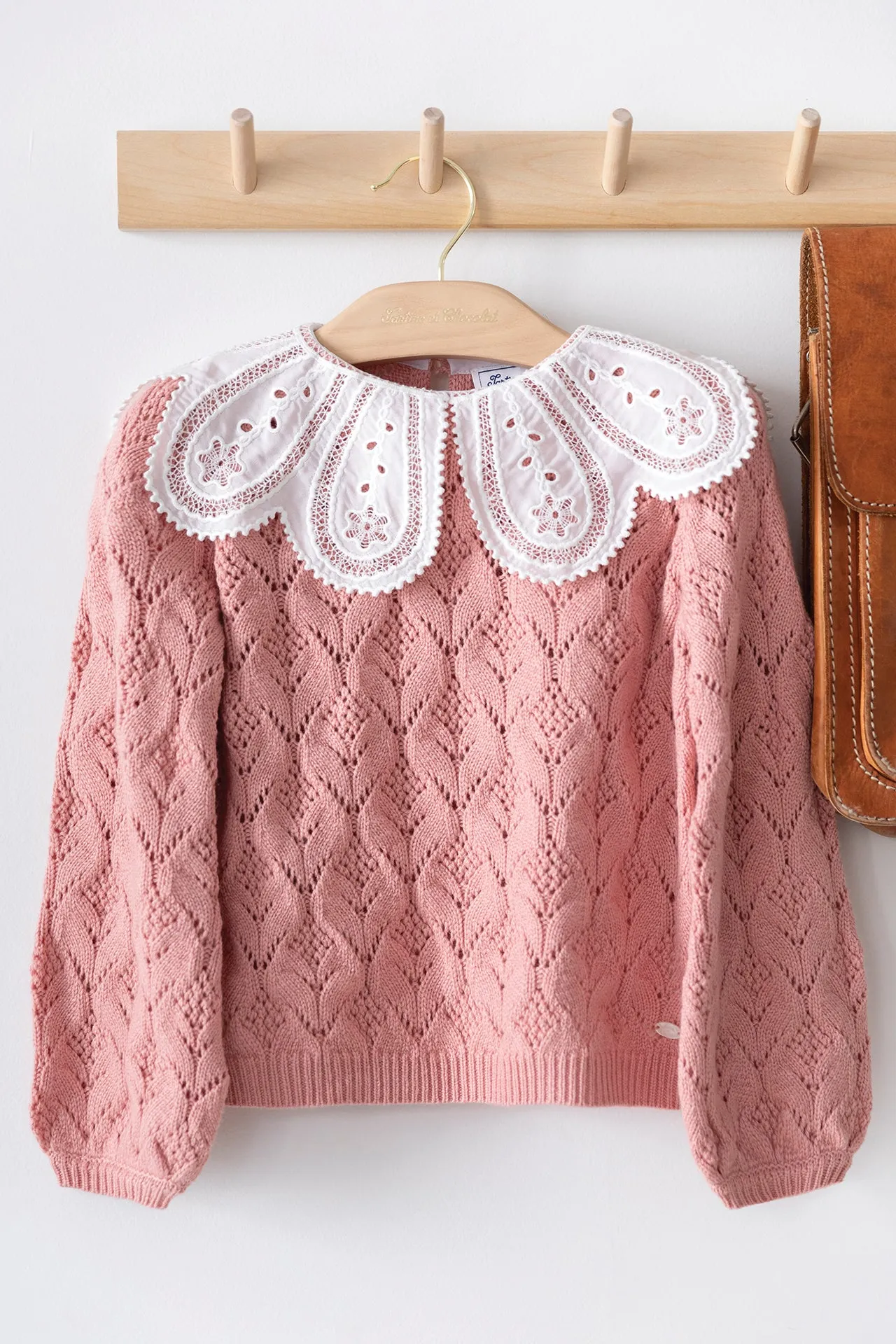 Pull - Rose maille ajourée