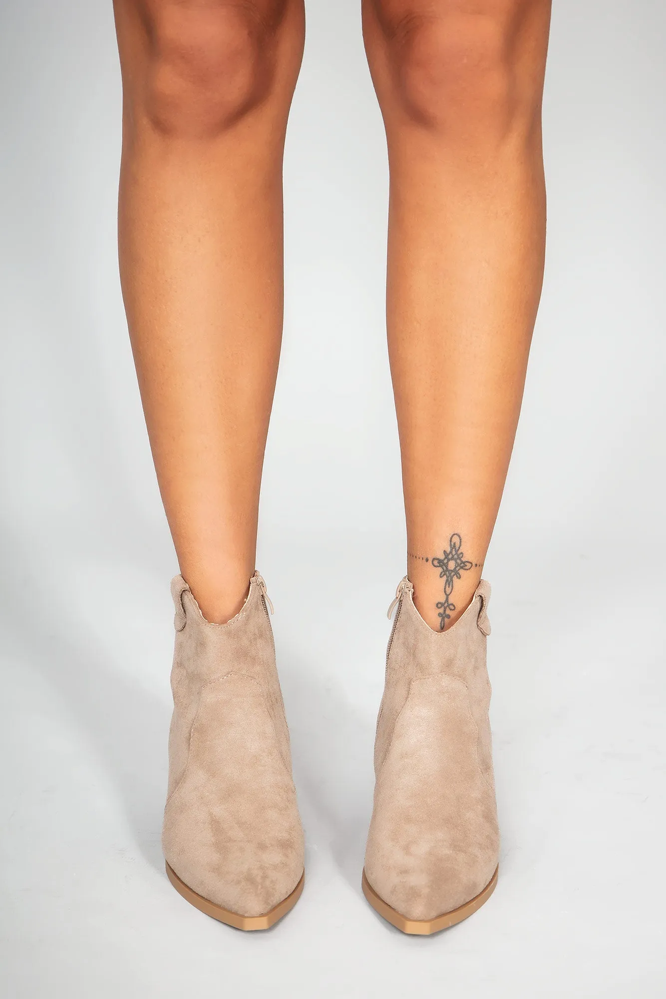 Quella Taupe Suedette Ankle Boots