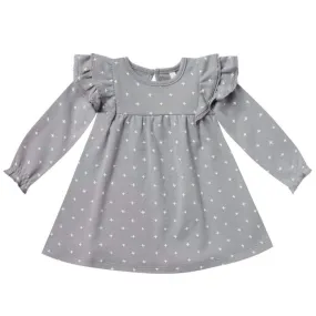 Quincy Mae Dusty Blue Flutter Jersey Baby Dress