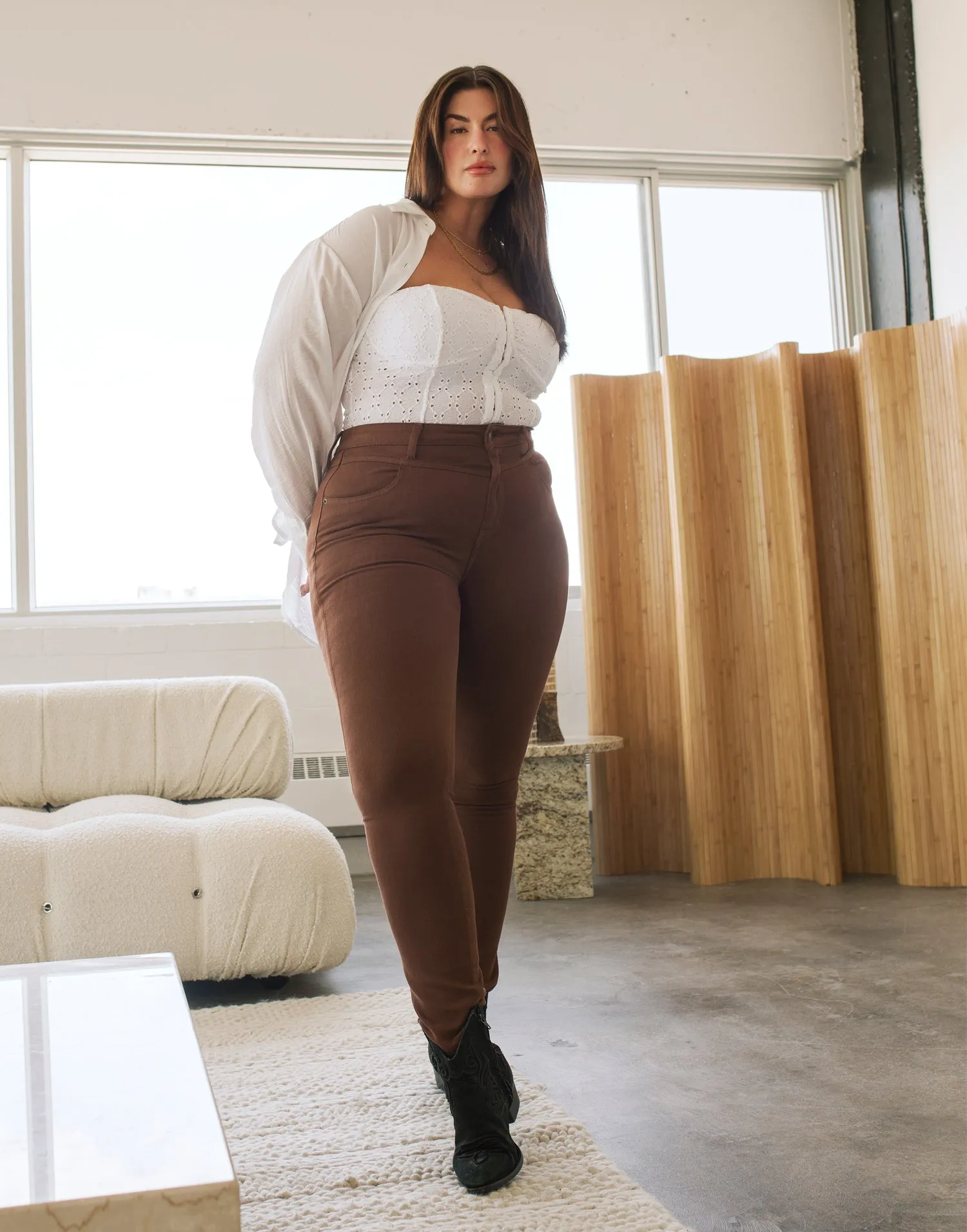 RACHEL SKINNY JEANS / COCOA BROWN