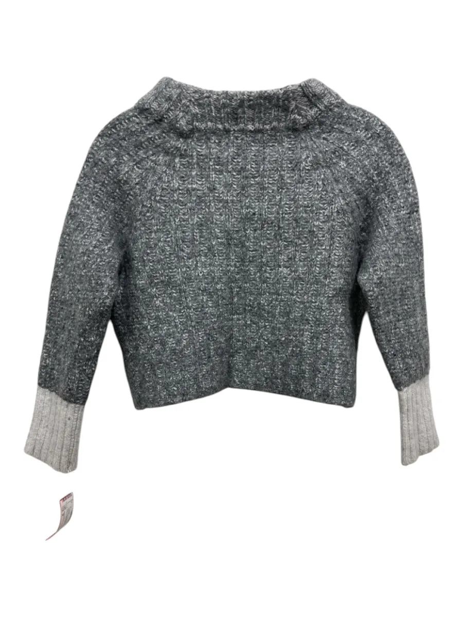 Rag & Bone Size M Gray Polyamide Blend Crop Boat Neck Fuzzy Sweater