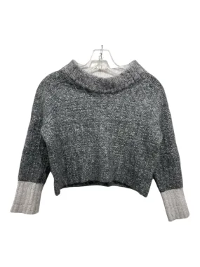 Rag & Bone Size M Gray Polyamide Blend Crop Boat Neck Fuzzy Sweater