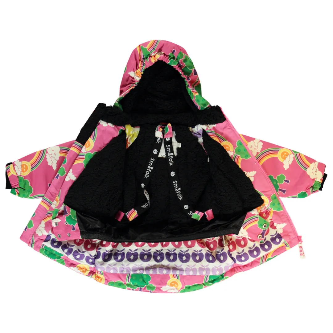 Rainbow Landscape Winter Jacket in Pink - 1 Left Size 7-8 years