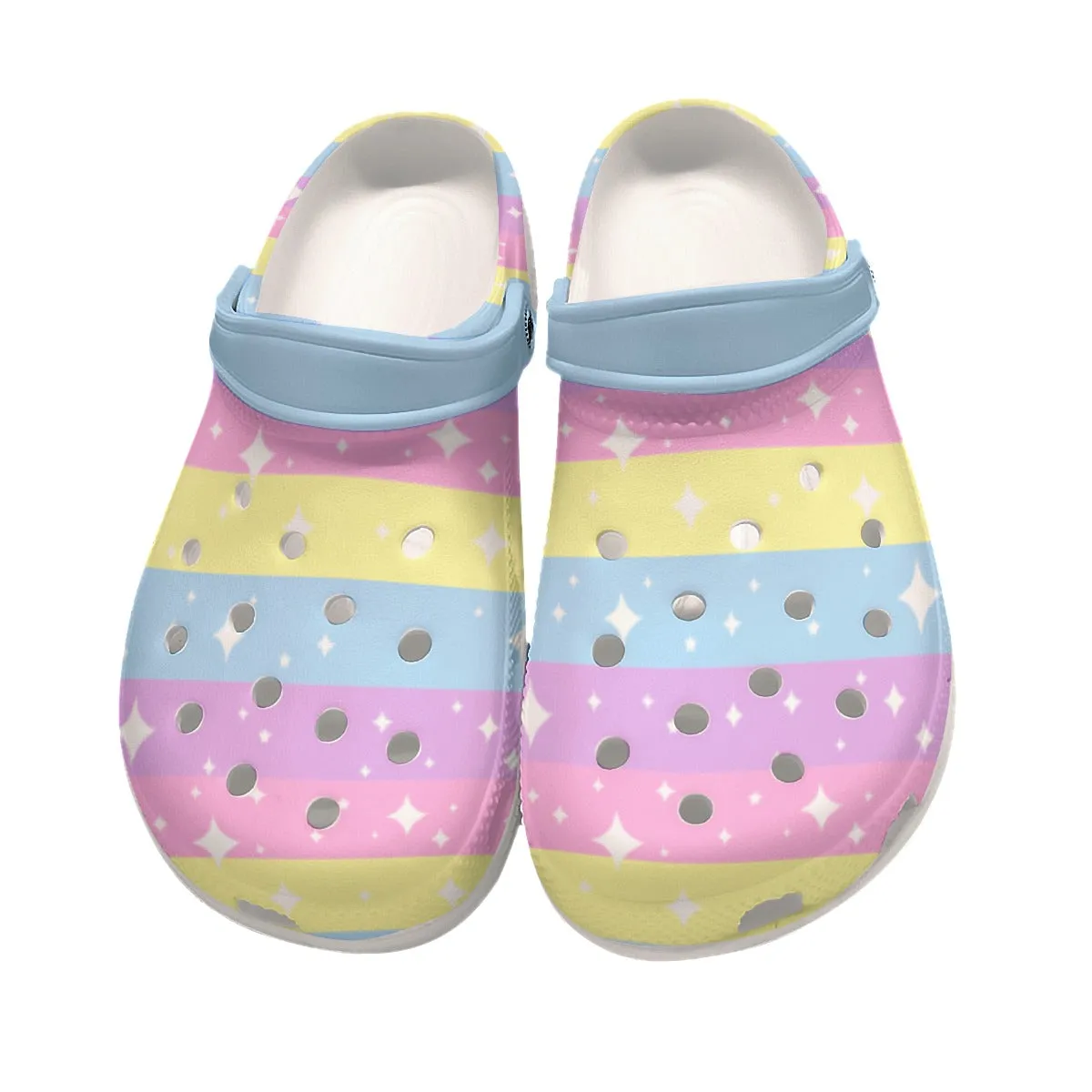 Rainbow Ribbon Classic Clogs Women's Shoes