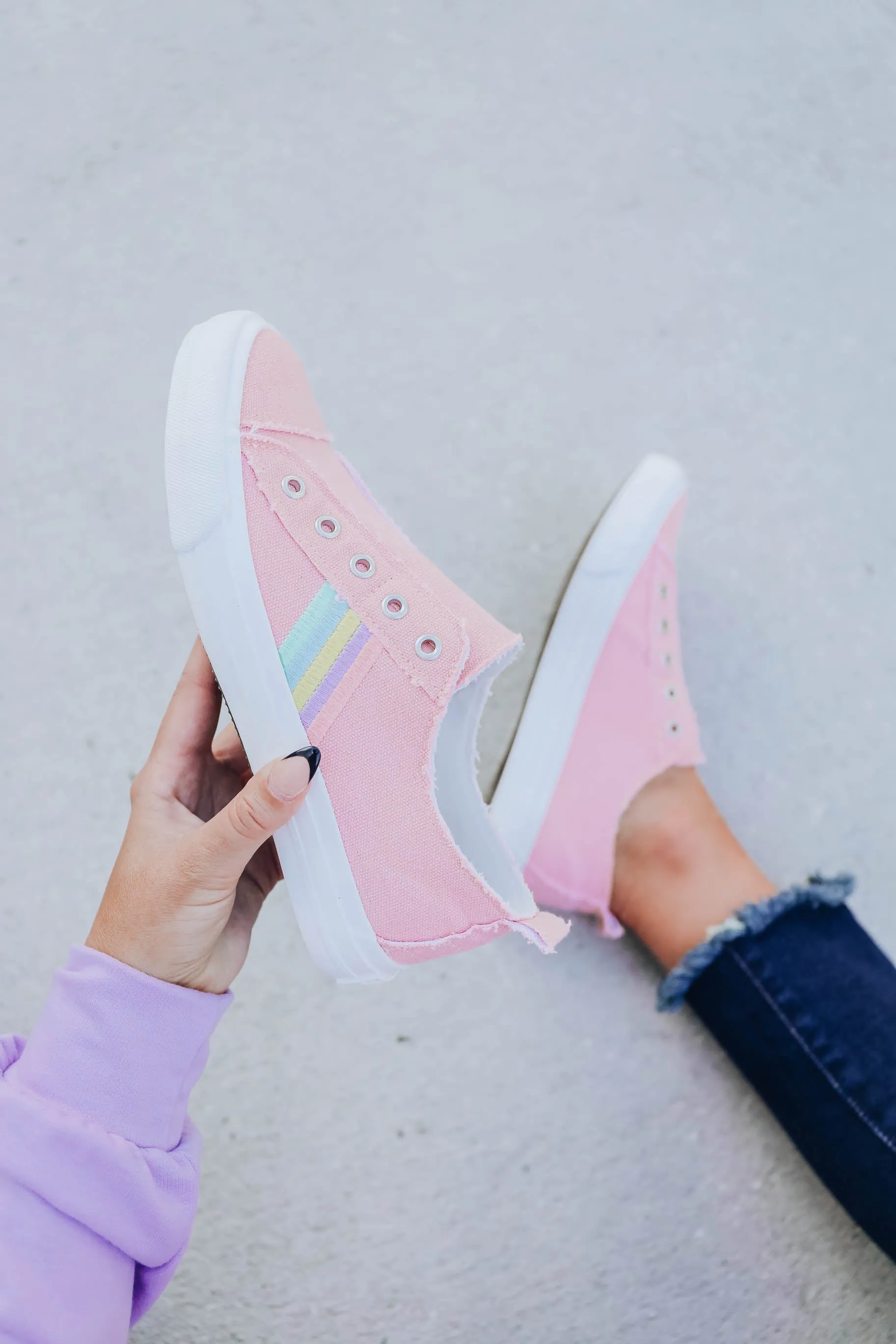 Rainbow Slip on Sneaker by Very G - Blush