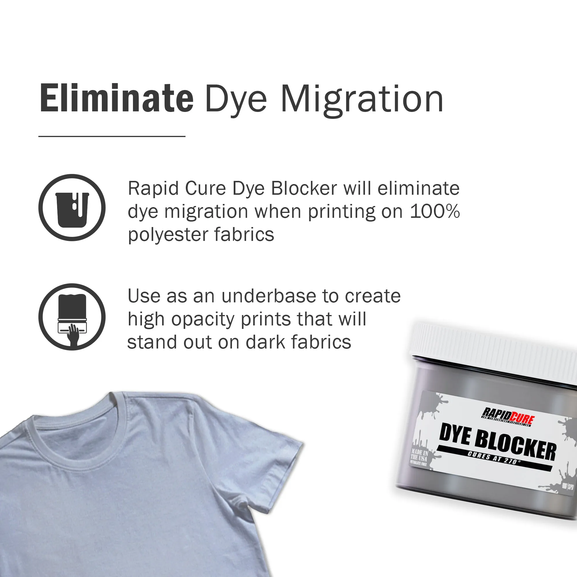 Rapid Cure Screen Printing Dye Blocker