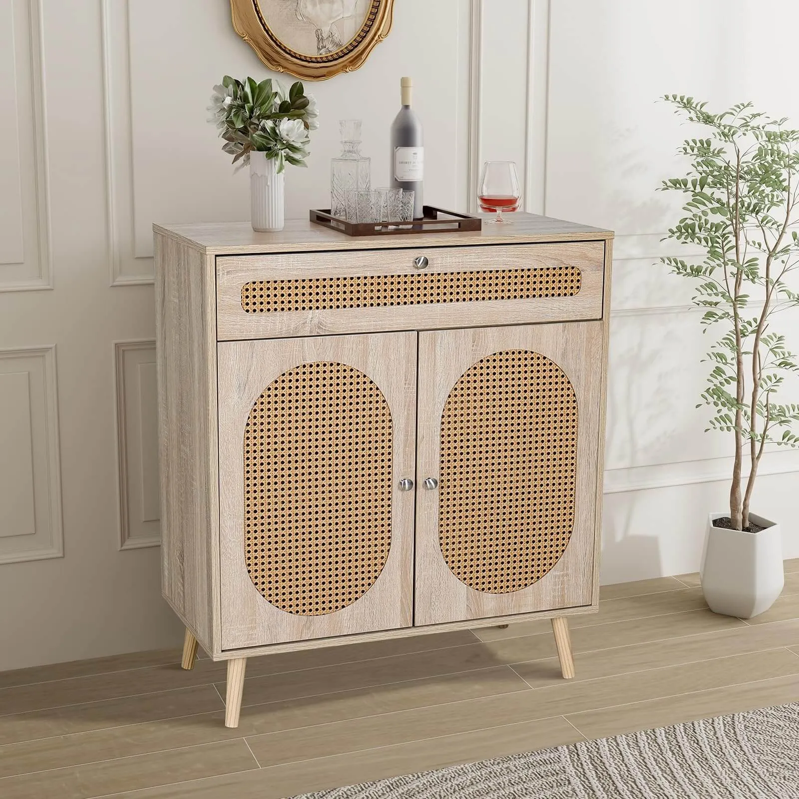 Rattan Buffet Cabinet With Drawer IF035