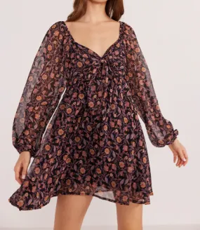 Regal Babydoll Mini Dress- Ditsy Floral