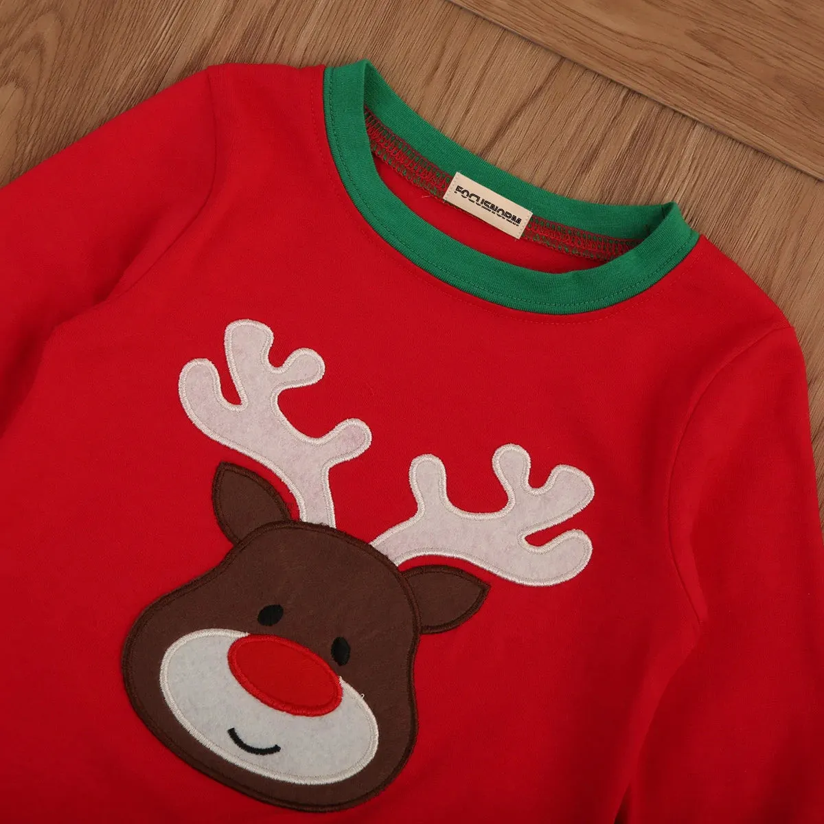 Reindeer-Themed T-Shirt And Pants Set