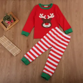 Reindeer-Themed T-Shirt And Pants Set