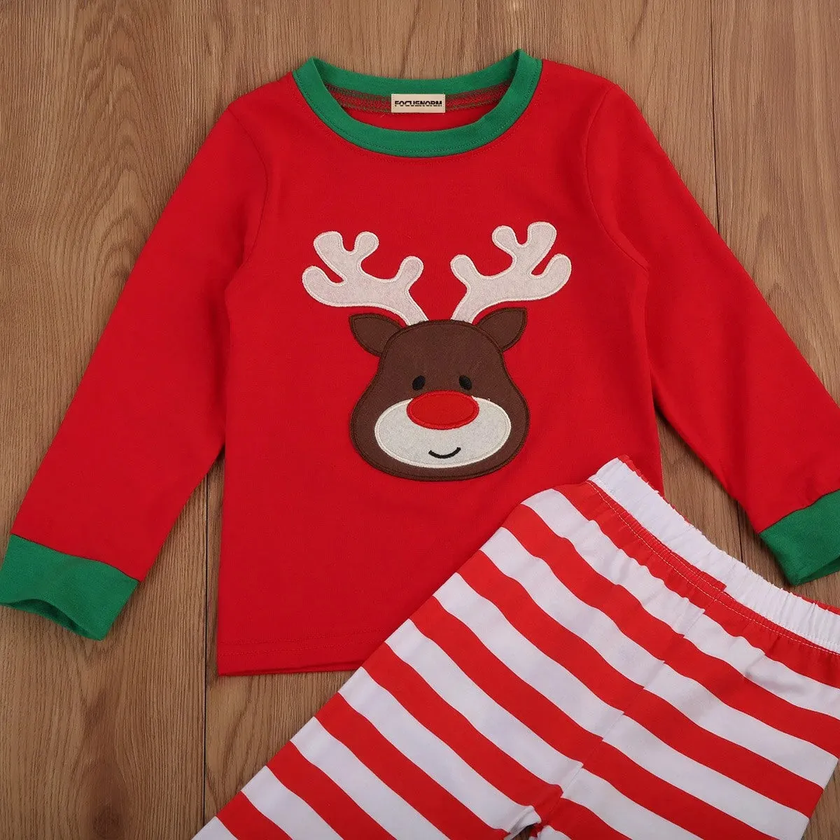 Reindeer-Themed T-Shirt And Pants Set