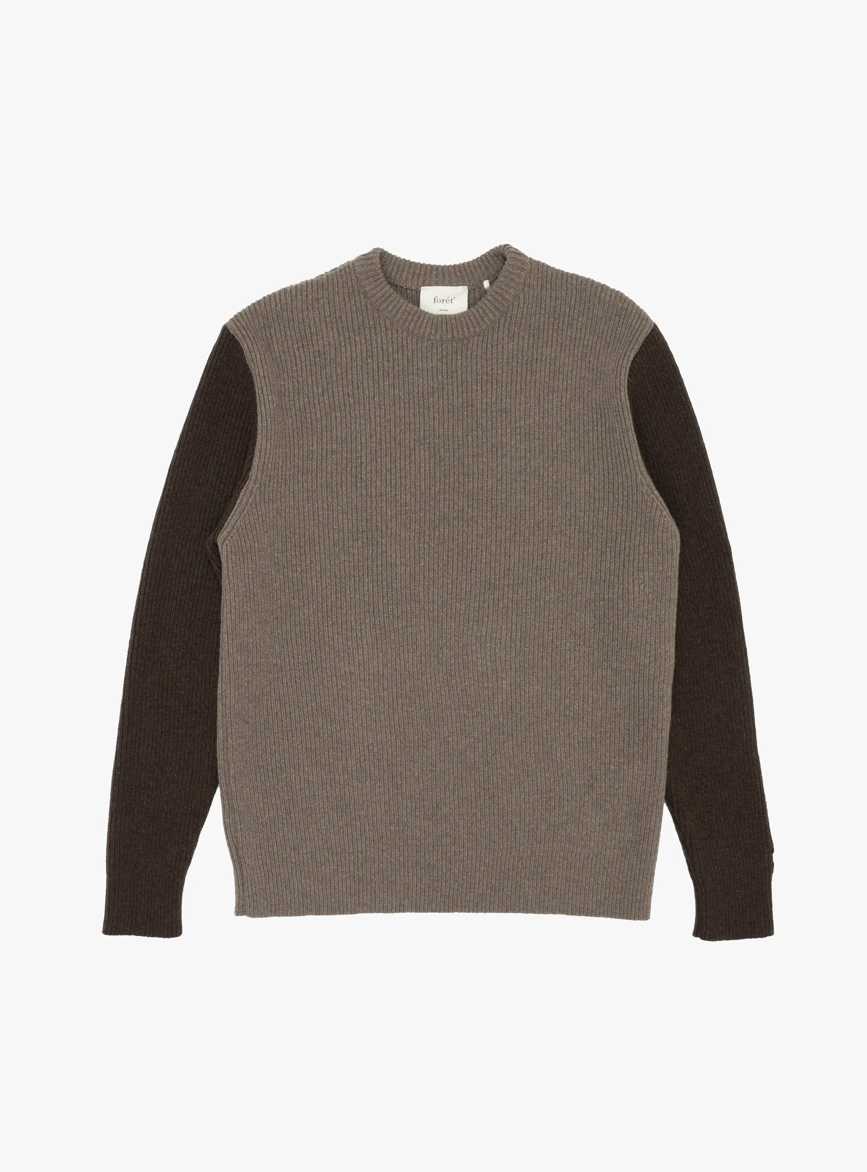 Relax Rib Knit Jumper Stone & Cold Brown