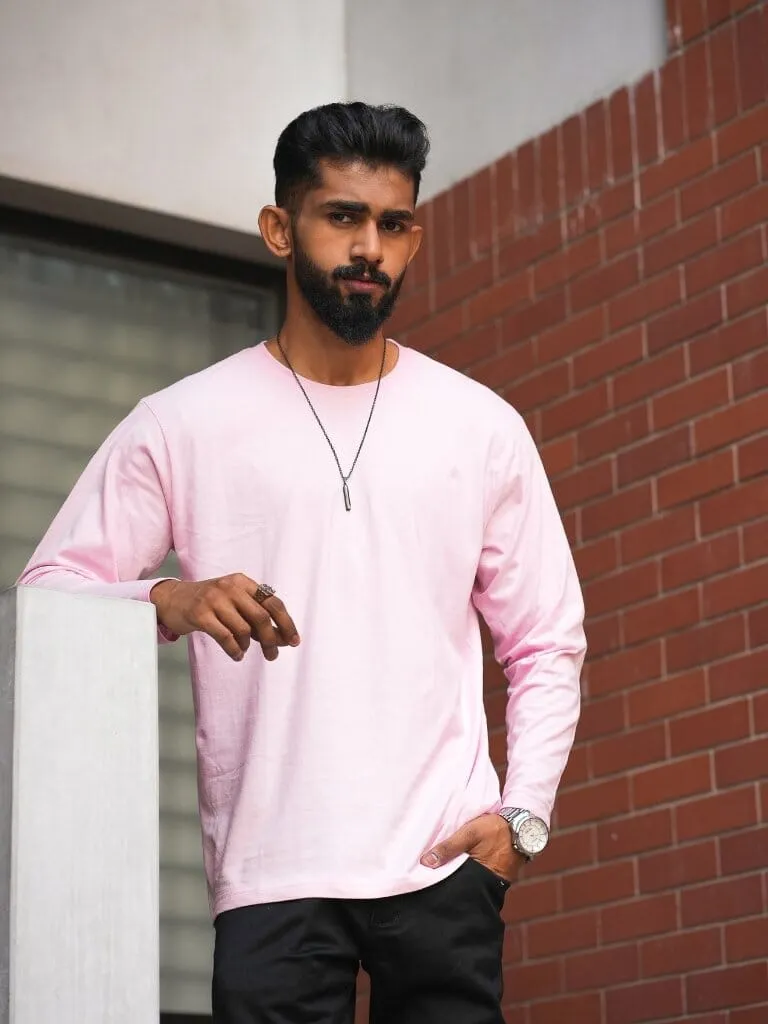 Round Neck Pink Full Sleeve