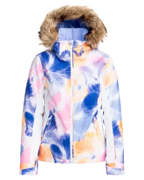 Roxy Women's Jet Ski Technical Snow Jacket - Bright White / Pansy Pansy