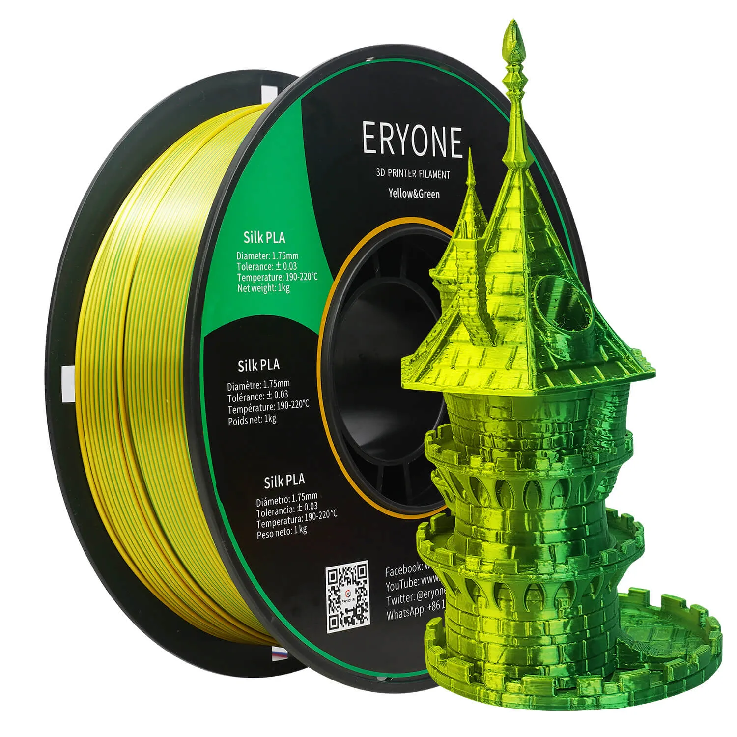 (RU only)Pre-sale- ERYONE All Series PLA 3D Filament 1kg  FREE SHIPPING(MOQ:20 rolls,can mix color)