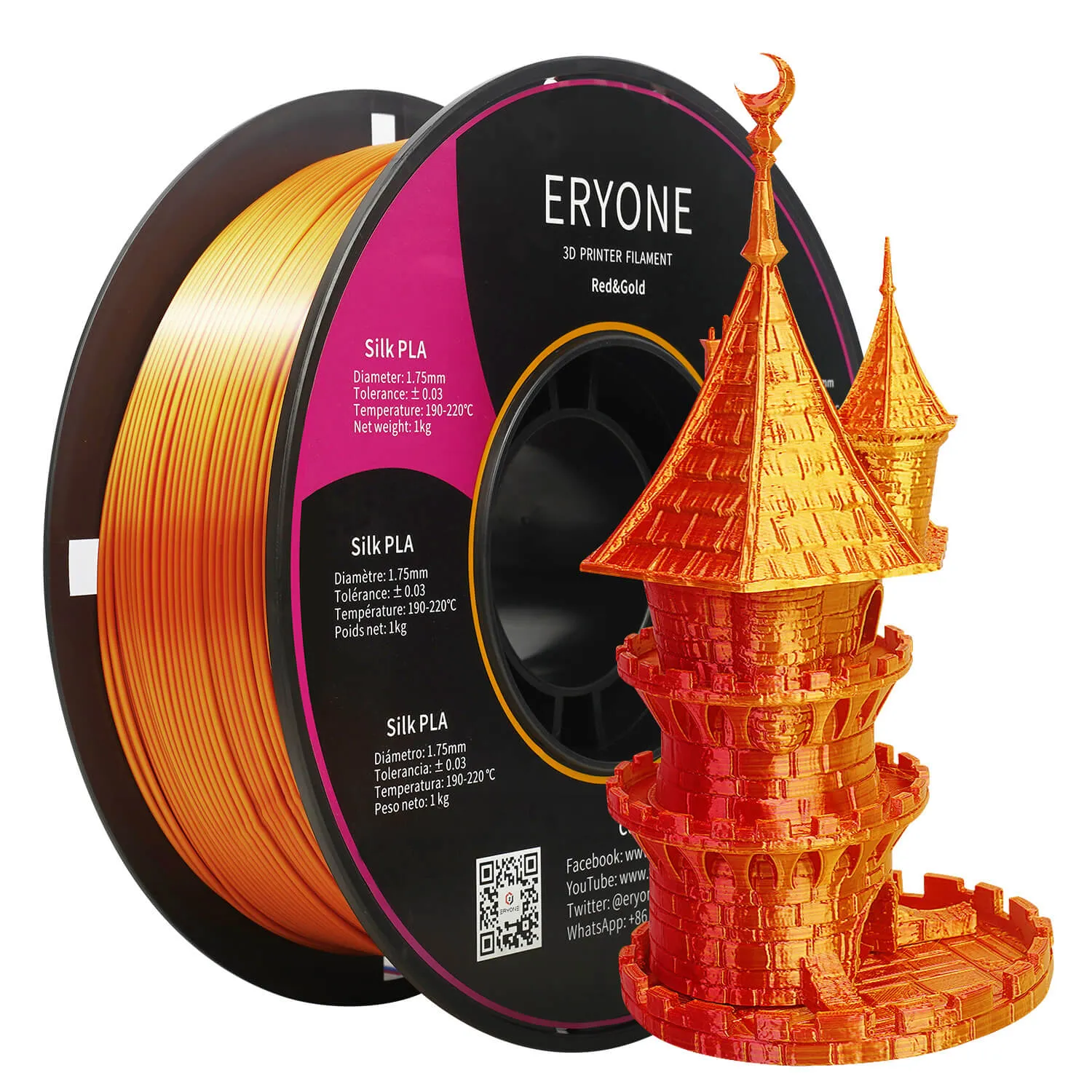 (RU only)Pre-sale- ERYONE All Series PLA 3D Filament 1kg  FREE SHIPPING(MOQ:20 rolls,can mix color)