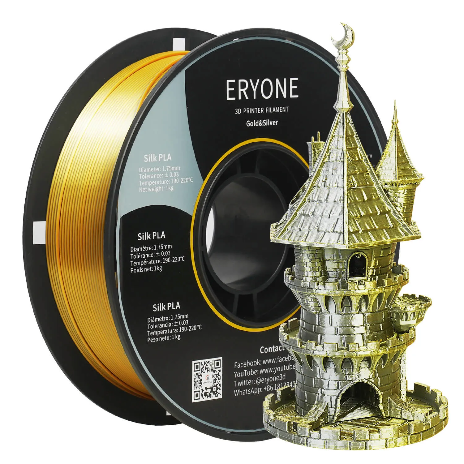 (RU only)Pre-sale- ERYONE All Series PLA 3D Filament 1kg  FREE SHIPPING(MOQ:20 rolls,can mix color)