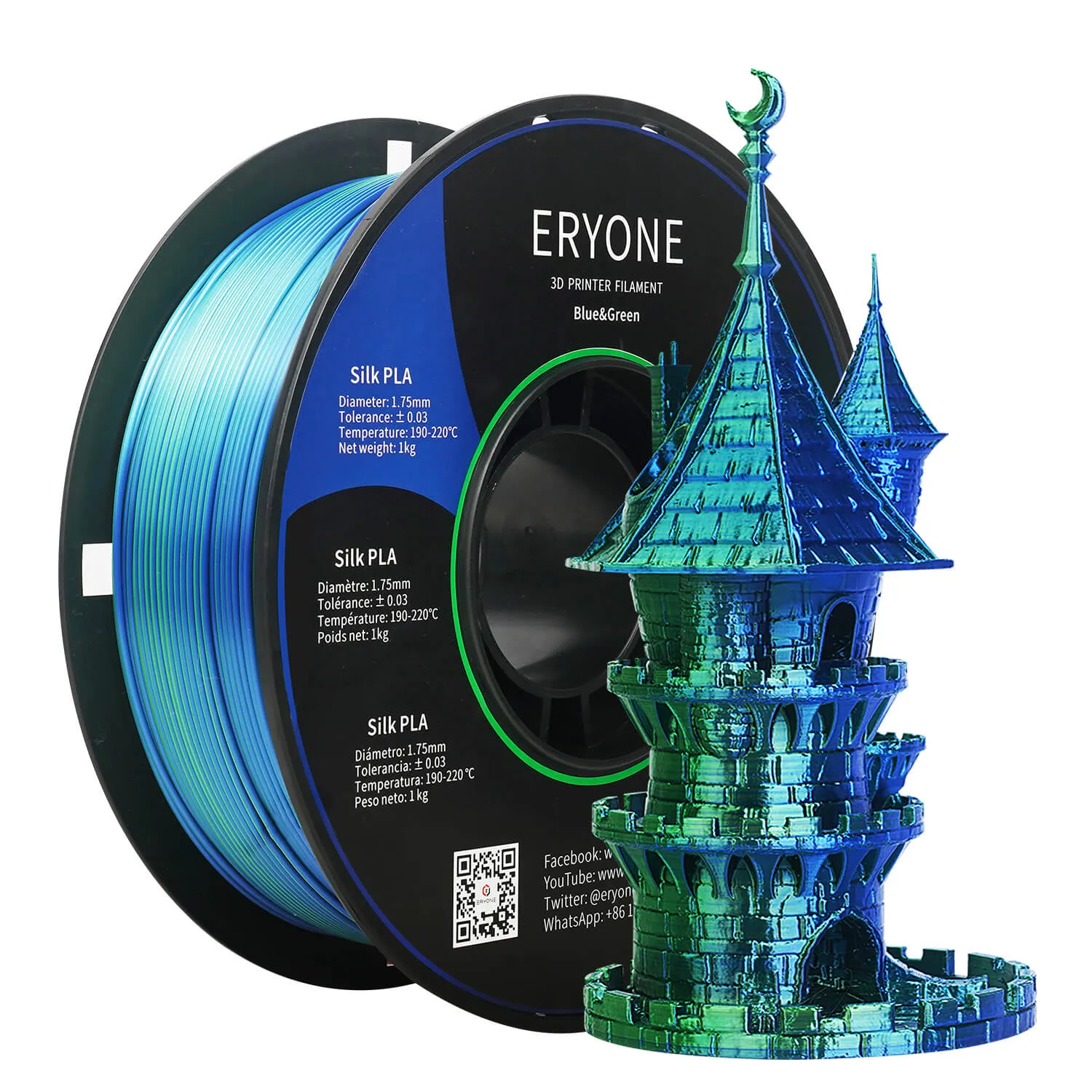 (RU only)Pre-sale- ERYONE All Series PLA 3D Filament 1kg  FREE SHIPPING(MOQ:20 rolls,can mix color)