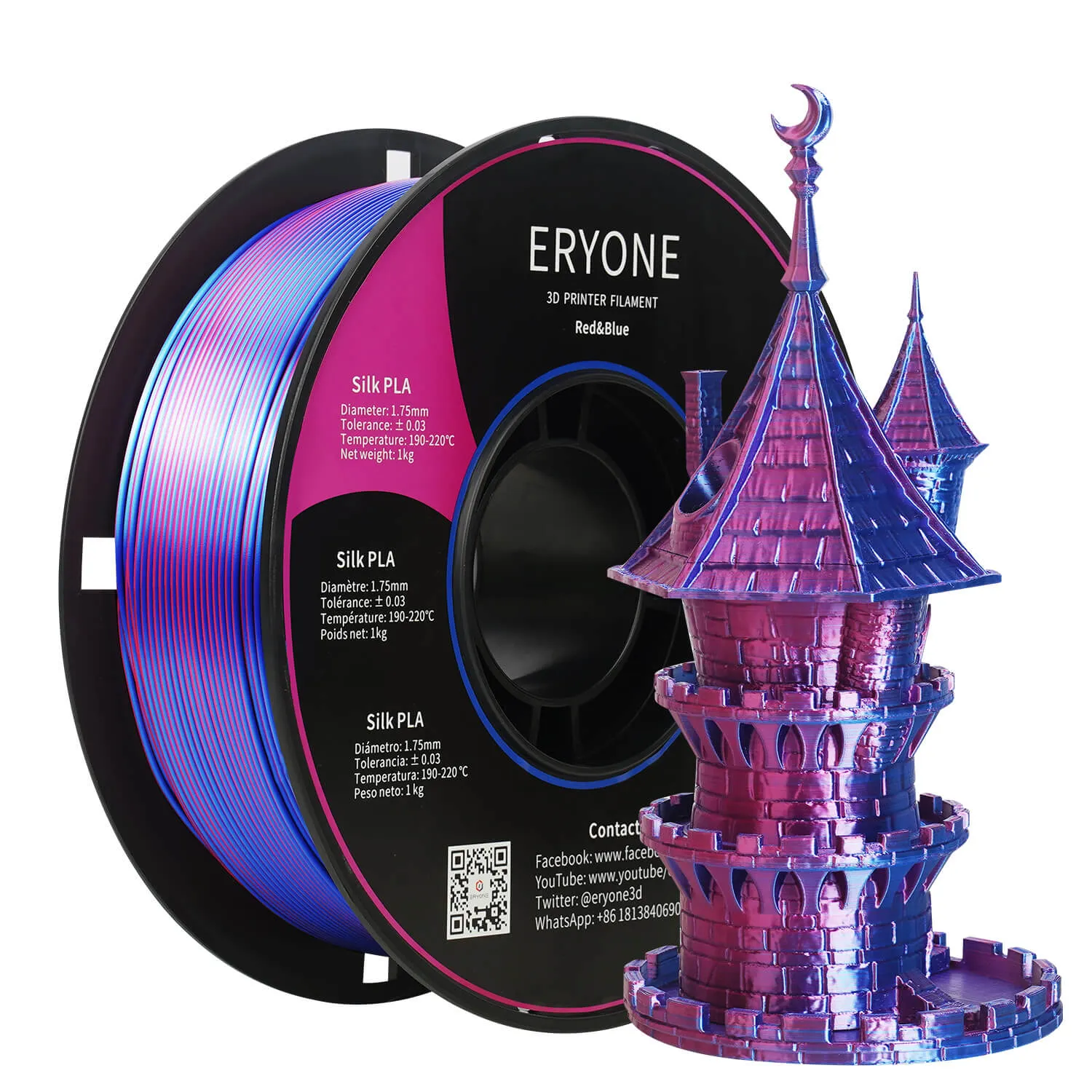 (RU only)Pre-sale- ERYONE All Series PLA 3D Filament 1kg  FREE SHIPPING(MOQ:20 rolls,can mix color)