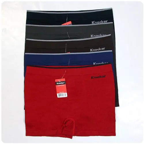 Sakkas Men's Seamless Athletic Style Stretch Boxer Briefs - Assorted Color 6 Pack