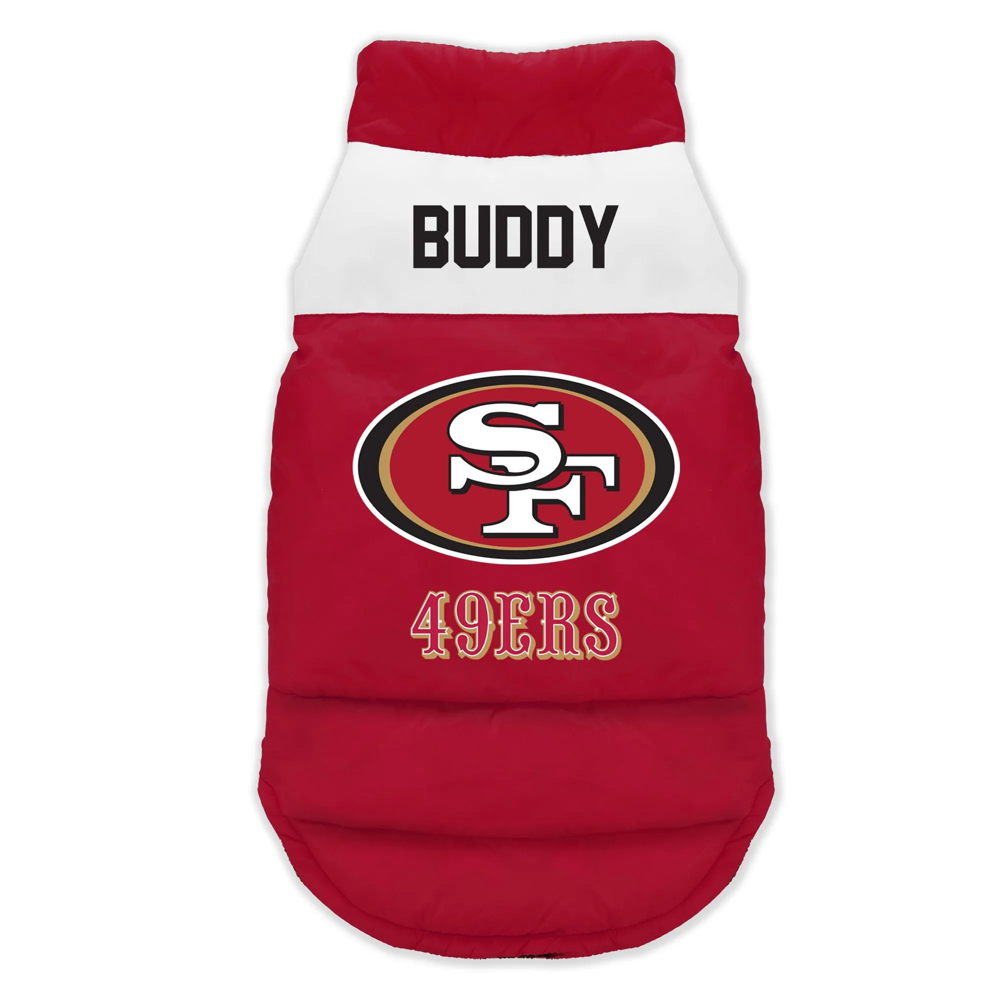 San Francisco 49ers Custom Pet Parka Puff Vest