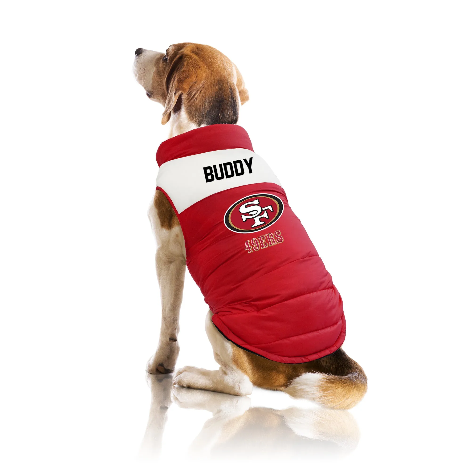 San Francisco 49ers Custom Pet Parka Puff Vest