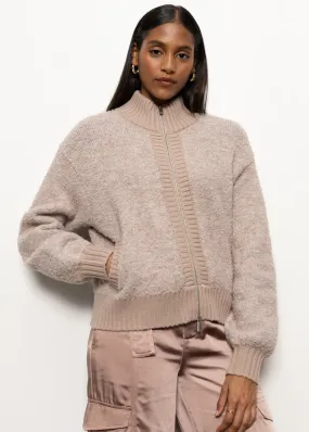 Sanctuary Clothing Boucle Knit Bomber Sweater