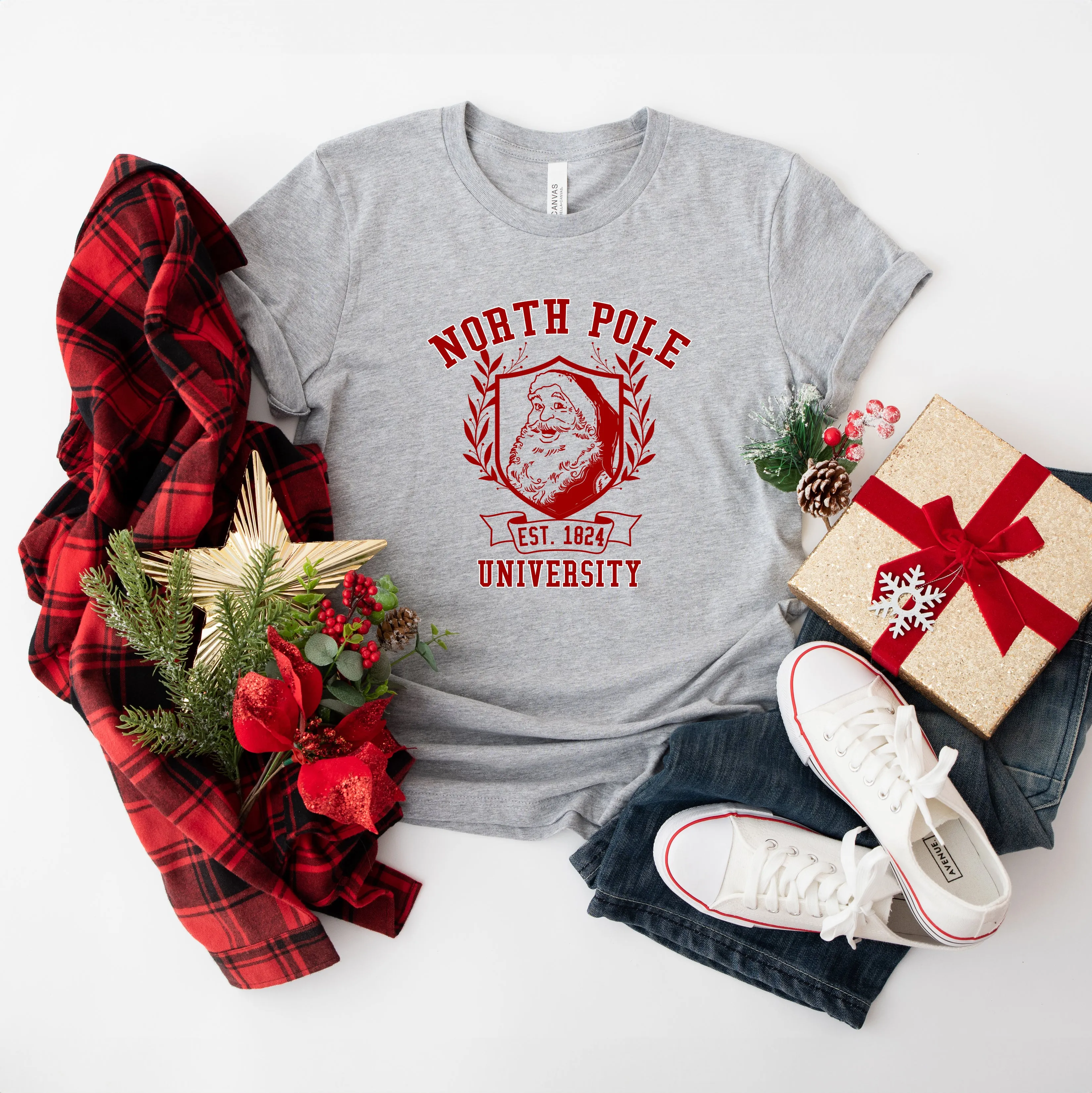 Santa North Pole University | Short Sleeve Crew Neck