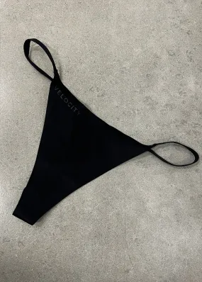 SEAMLESS VELOCITY THONG - BLACK