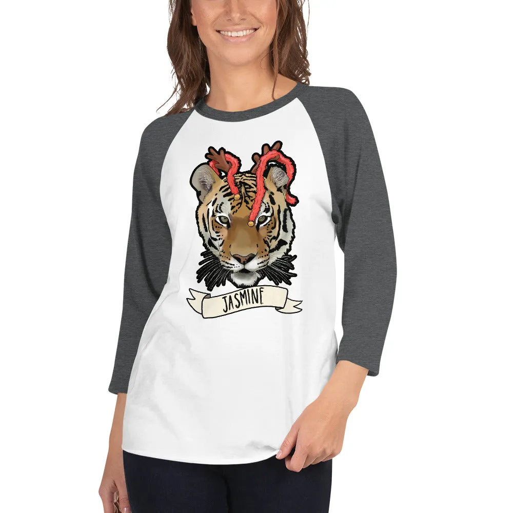 Shirt - Jingle Bells Jasmine Tiger Unisex 3/4 Sleeve