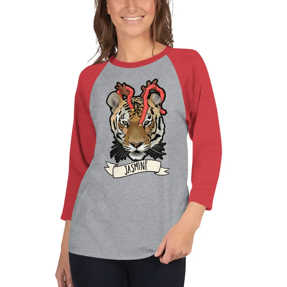 Shirt - Jingle Bells Jasmine Tiger Unisex 3/4 Sleeve