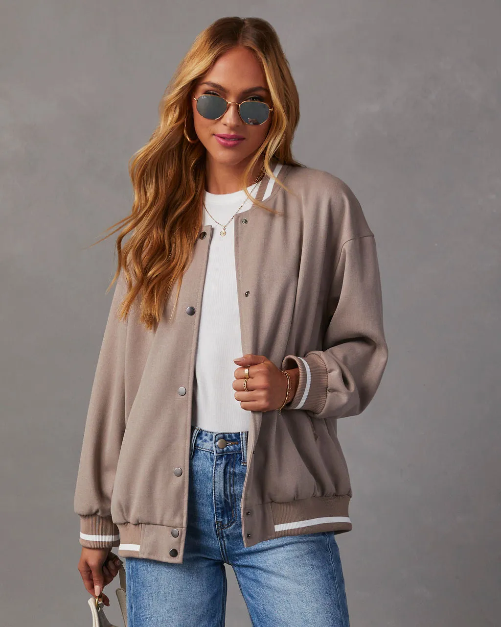 Sideline Chic Varsity Bomber Jacket