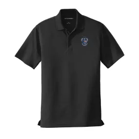 Sig Tau Crest Black Performance Polo