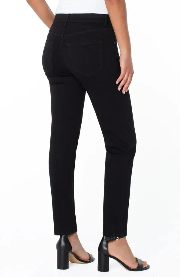 SLIM PULL ON MID RISE BLACK GIA GLIDER JEANS