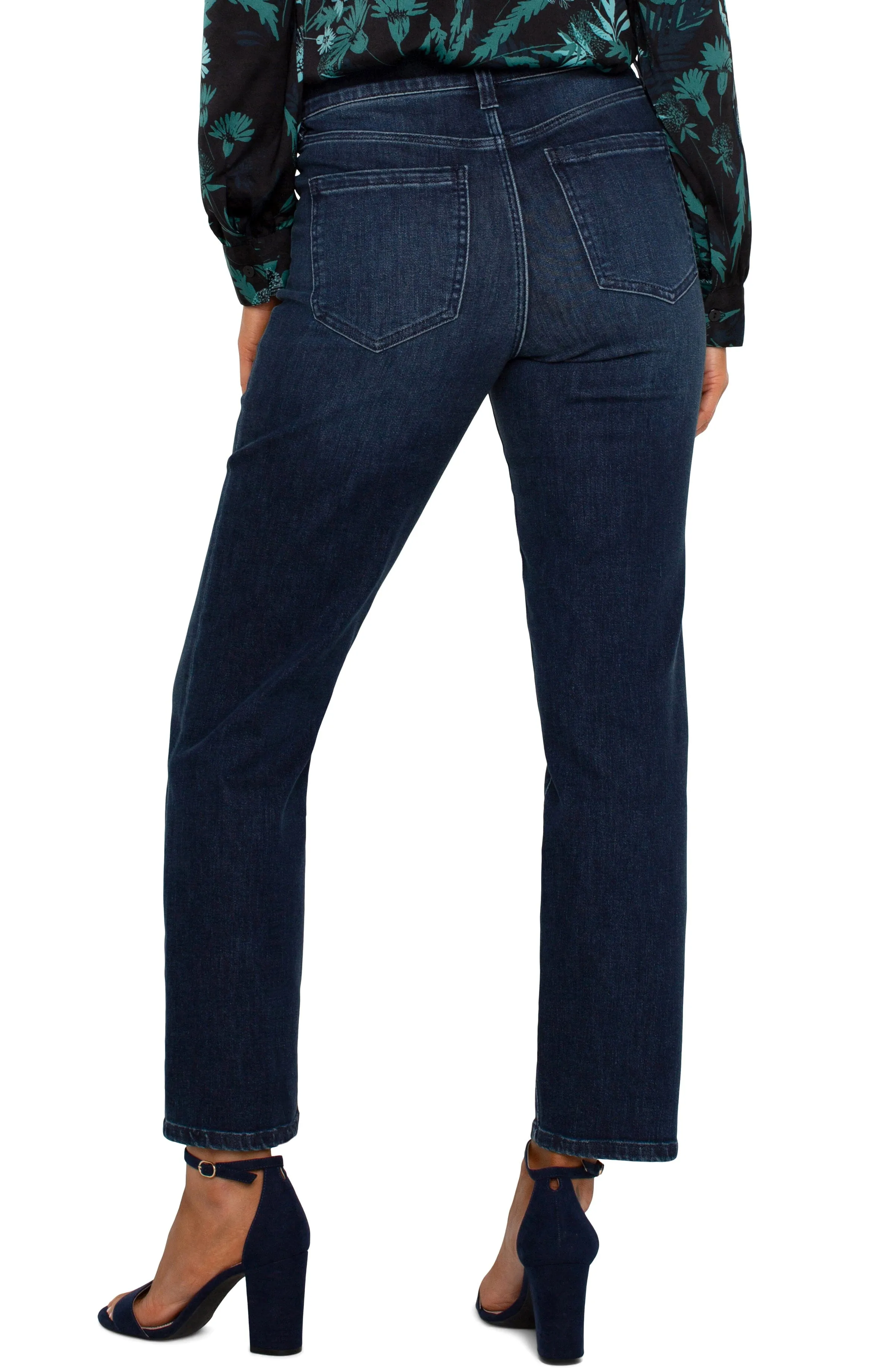 SLIM PULL ON MID RISE BLUE GIA GLIDER JEANS