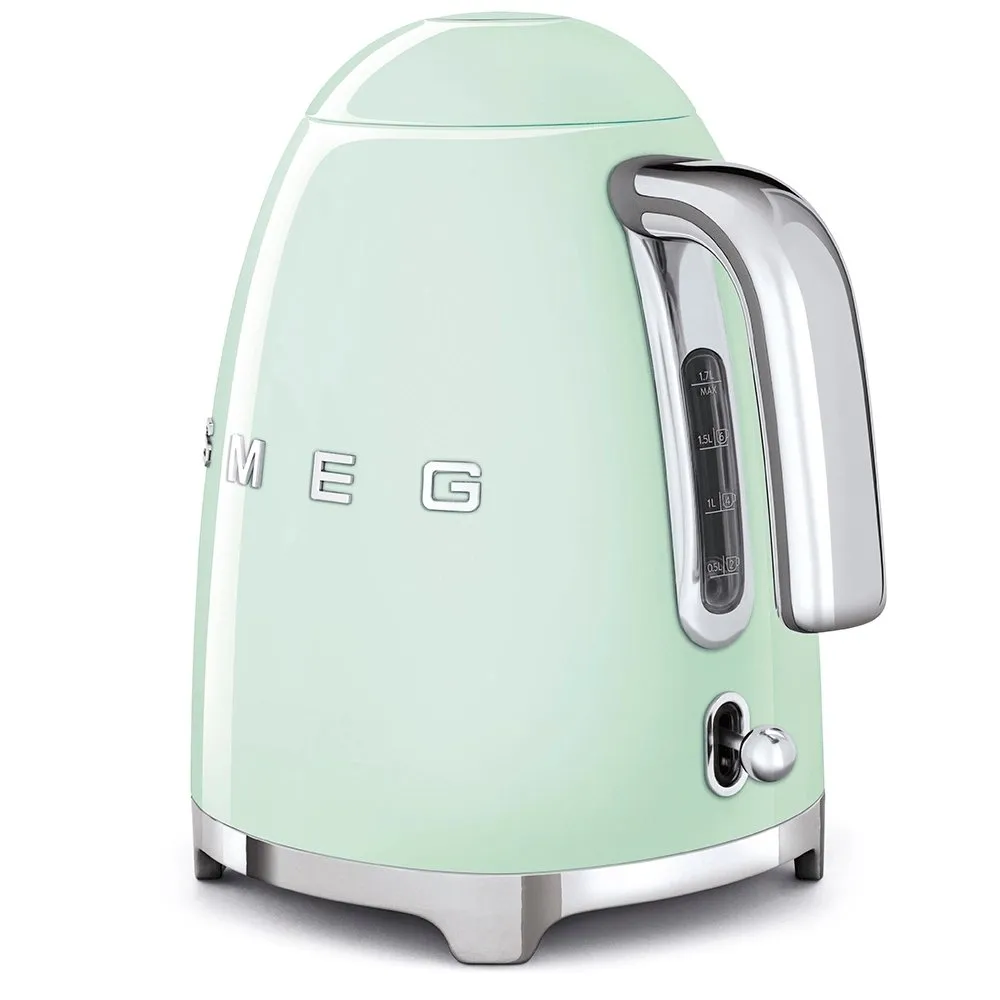 SMEG KLF03PGUK 1.7 Litre 50's Style Kettle, 22.6cm Wide - Pastel Green