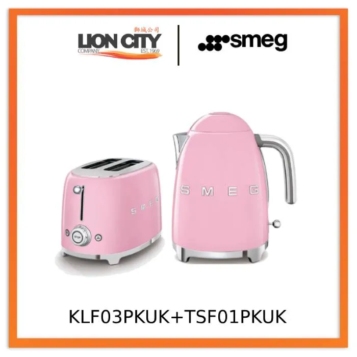 Smeg KLF04PKUK/PBUK/PGUK/RDUK Kettles 50's Style   TSF01PKUK/PBUK/PGUK/RDUK Toaster 50's Style