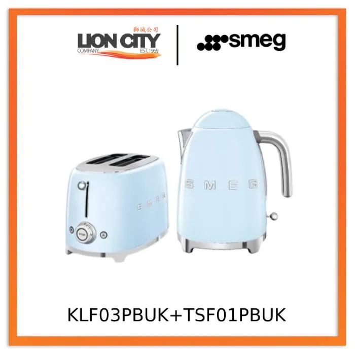 Smeg KLF04PKUK/PBUK/PGUK/RDUK Kettles 50's Style   TSF01PKUK/PBUK/PGUK/RDUK Toaster 50's Style