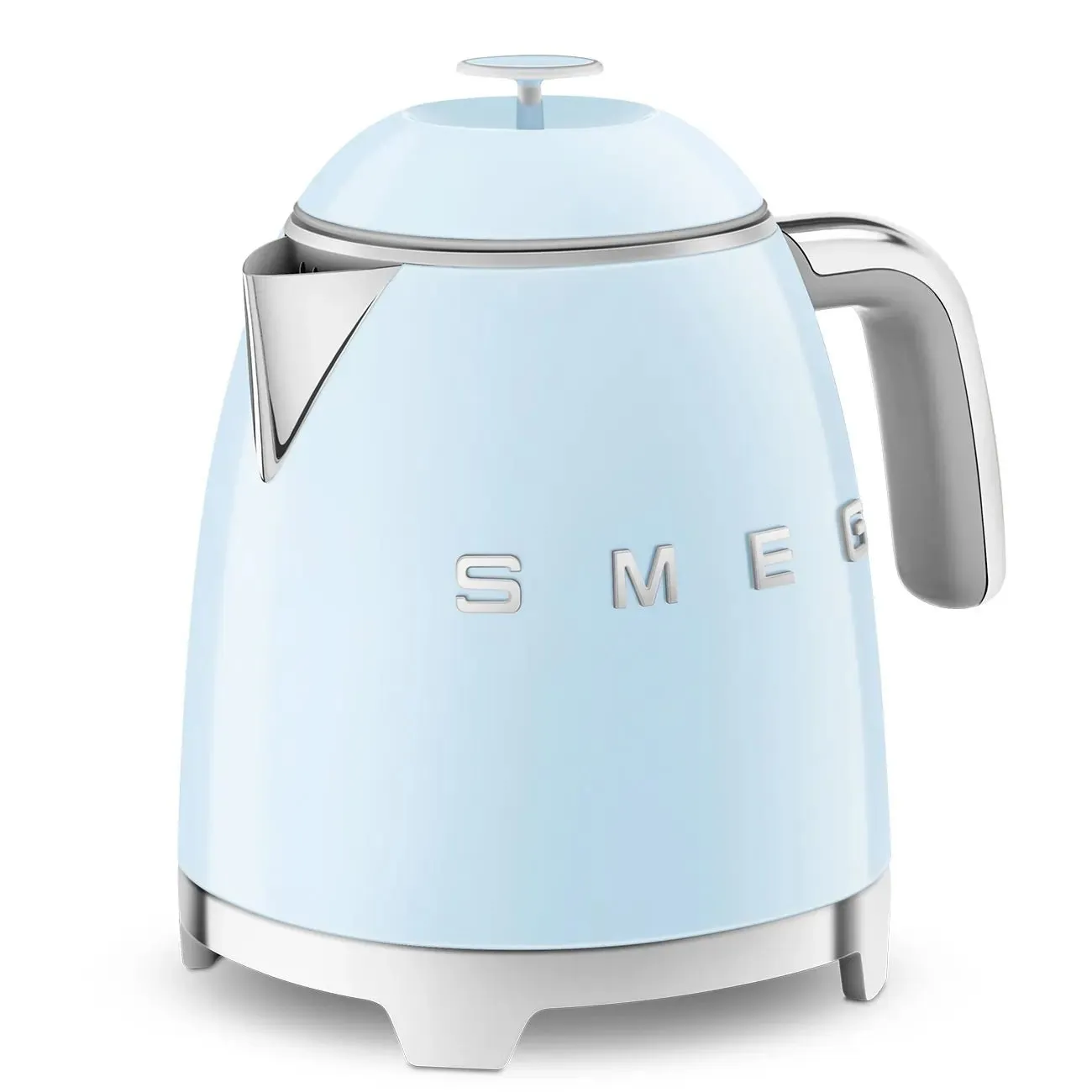 Smeg KLF05PBUK 0.8L Mini Kettle Pastel Blue, Retro 50's Style, Anti-Slip Base, Auto Shut Off, 1400W