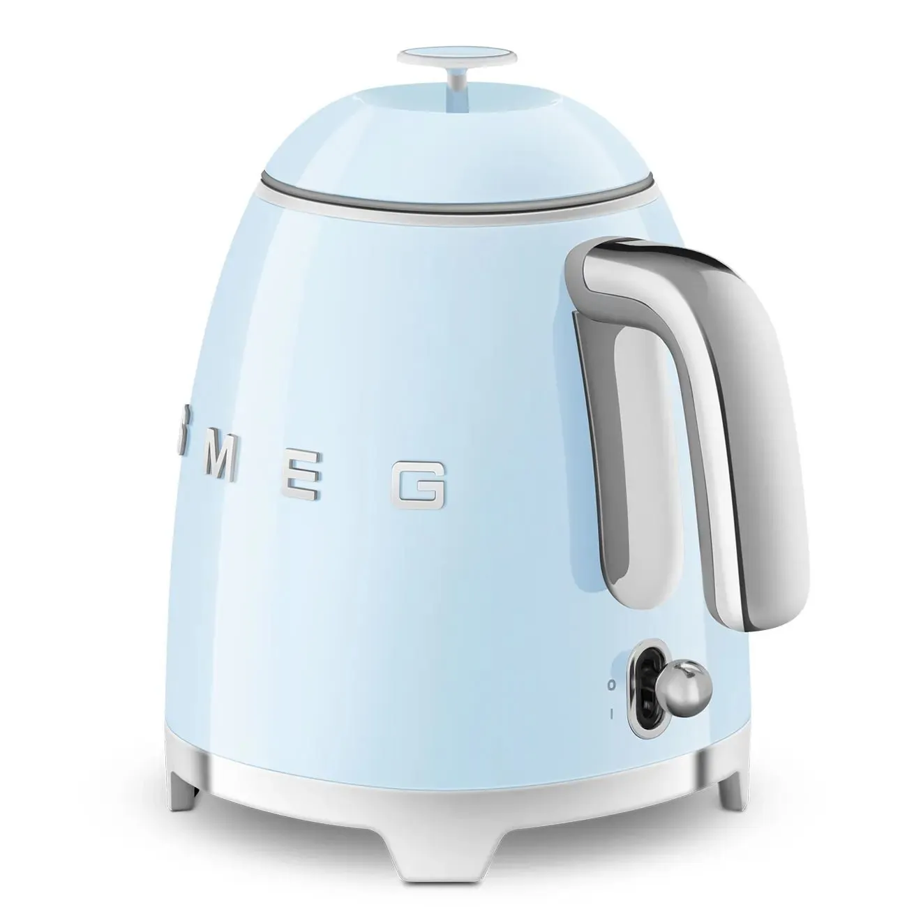 Smeg KLF05PBUK 0.8L Mini Kettle Pastel Blue, Retro 50's Style, Anti-Slip Base, Auto Shut Off, 1400W