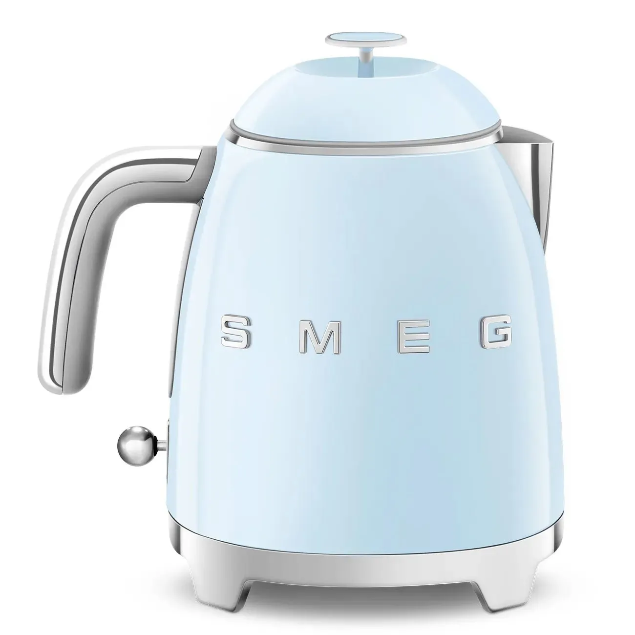 Smeg KLF05PBUK 0.8L Mini Kettle Pastel Blue, Retro 50's Style, Anti-Slip Base, Auto Shut Off, 1400W