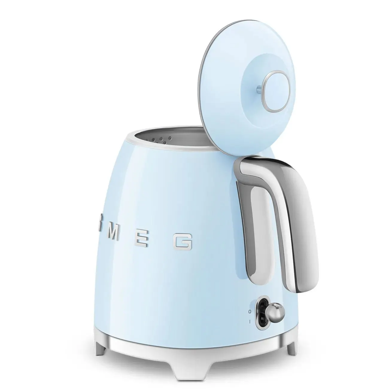 Smeg KLF05PBUK 0.8L Mini Kettle Pastel Blue, Retro 50's Style, Anti-Slip Base, Auto Shut Off, 1400W