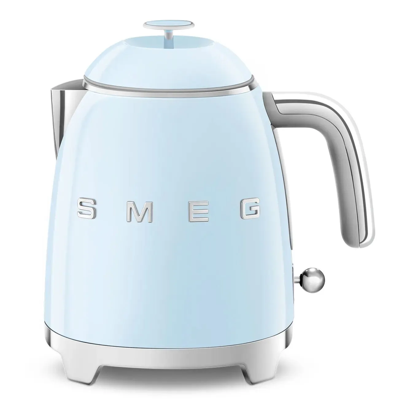 Smeg KLF05PBUK 0.8L Mini Kettle Pastel Blue, Retro 50's Style, Anti-Slip Base, Auto Shut Off, 1400W