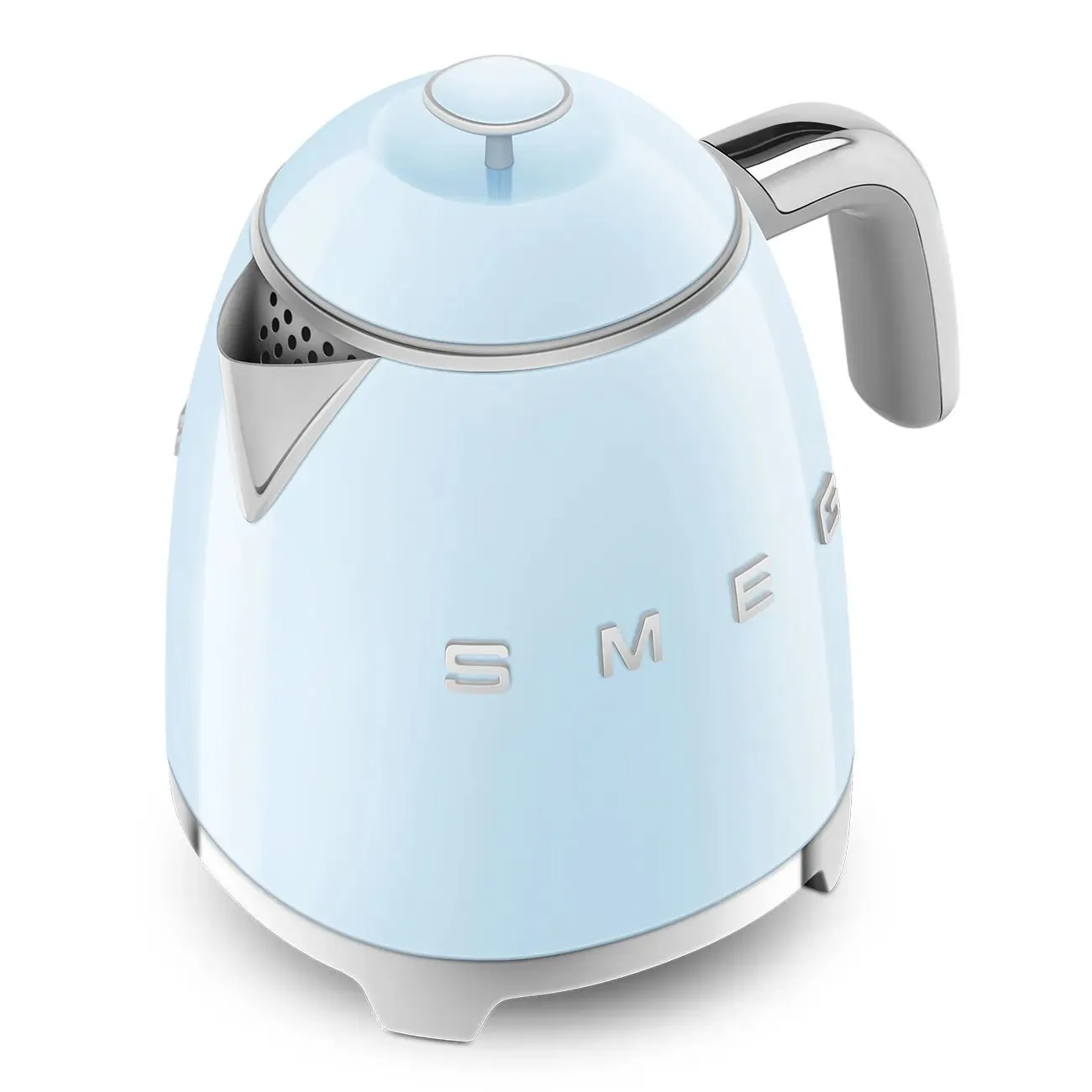 Smeg KLF05PBUK 0.8L Mini Kettle Pastel Blue, Retro 50's Style, Anti-Slip Base, Auto Shut Off, 1400W