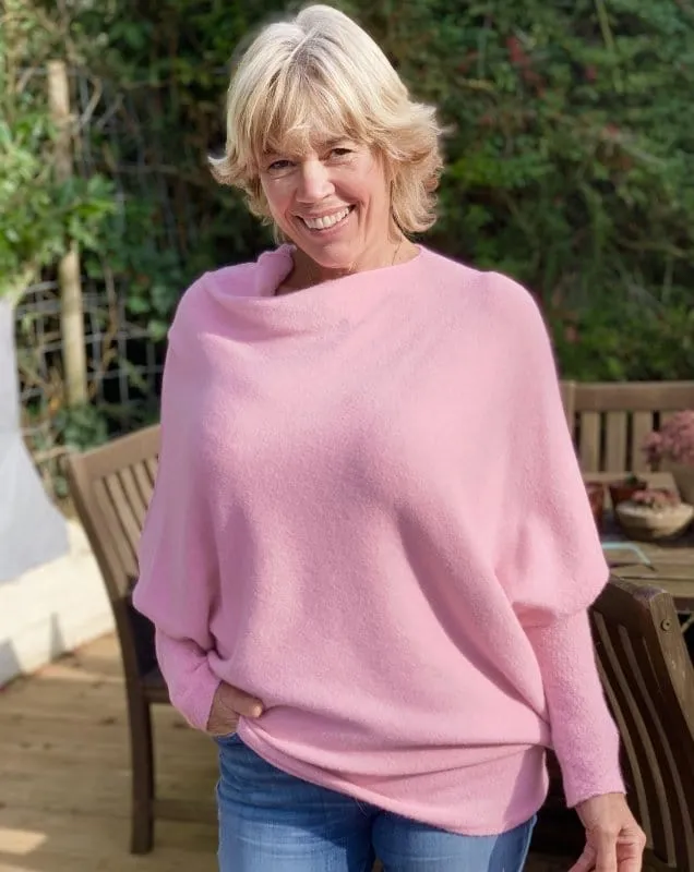 Soft Knit Asymmetric Jumper - Pink