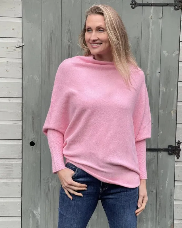 Soft Knit Asymmetric Jumper - Pink