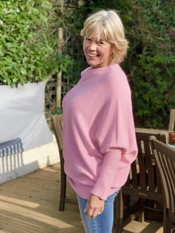 Soft Knit Asymmetric Jumper - Pink